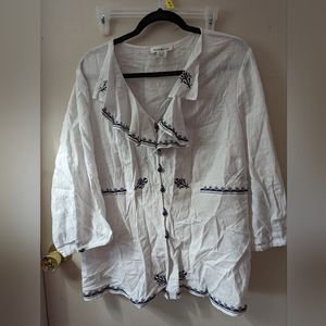 White Embroidered Blouse